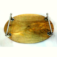 Wood Serving Tray And Round Shape With Handle Exporter