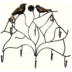 Metal Wall Art With Brown Finishing Birds & Flower Design For Home Use Exporter