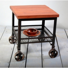 Reclaimed Wood Industrial Side Table Supplier