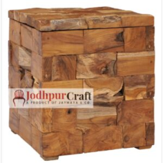 Recycle wood storage stool supplier