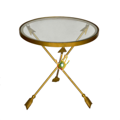 Golden Arrow Side Table with Glass Top Exporter