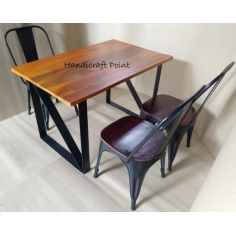 Iron Leg table with wooden top Exporter