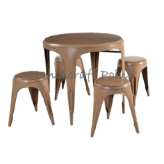 Round Tolix Table with Round Tolix Stools Exporter