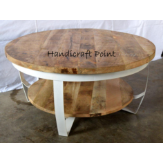 Wholesale Industrial Coffee Table with Solid Mango Wood Top