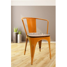 Iron Tolix Arm Cafe Chair with wooden seat Supplier