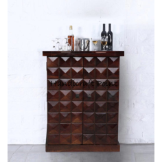 Sheesham Wood Dimond Bar Cabinet Supplier