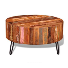 Reclaimed Wood Round Coffee Table Solid Supplier