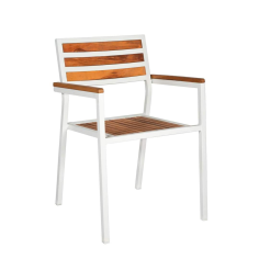 Iron chair is made in mild steel with wooden seat manufacturer