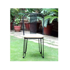 Iron back jali wooden seat black chair manufacturer