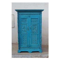 Sky Blue Wooden Almirah Supplier