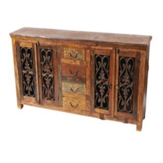 RECLAIM 4 DOOR 4 DRAWER WITH IRON JALI SIDEBOARD SUPPLIER