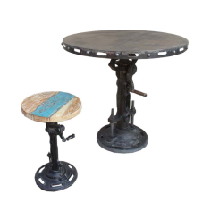 Rustic Metal Round Table Industrial Furniture Exporter