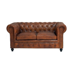 Wooden Leather Ftd. Chesterfield Two Seater Sofa Supplier