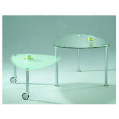 Stylish Triangular Glass Turning Coffee Table Exporter