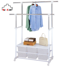 Retractable Clothes Display Rack with 6 Drawers Exporter