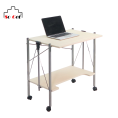 2 Tier Cream Color Board Folding Computer Desk Exporter