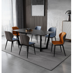 Italian minimalist slate dining table chair set Supplier