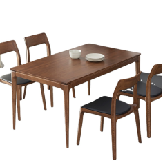 Moderrn rectangle coffee wood dinner table set Supplier