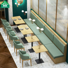 Restaurant furniture wooden frame pu leather upholstered Wholesaler