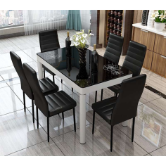 Simple modern stylish glass square 6 seater dining tables Exporter