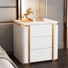 Contemporary floating solid wood nightstand bedside table Manufacturer