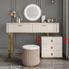 Luxury bedroom dresser table golden stainless steel Supplier