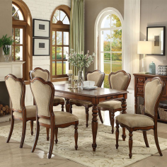 Nordic solid wooden dining room carved banquet table chairs Exporter