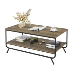 Wood Coffee Tables Set Modern Center Side Table With Shelf Supplier