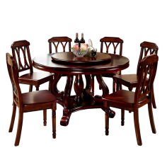 Solid wood classic dinner house round rotating dining table Exporter