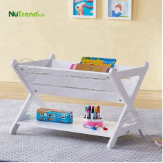 Wholesale Modern Design Home Portable Shelf white wooden Children Magazine