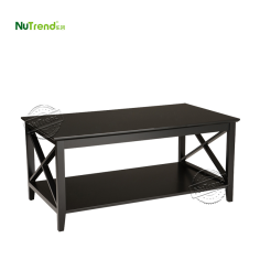 Modern Small Cross Contemporary Black Wood Coffee Table Exporter