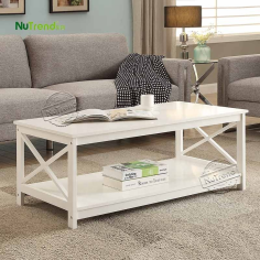 High Quality White Classic Sturdy Mdf Wood Coffee Display Table Manufacturer