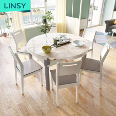 Wood Round Marble Dining Table Wooden Set With Rotating Centre Exporter