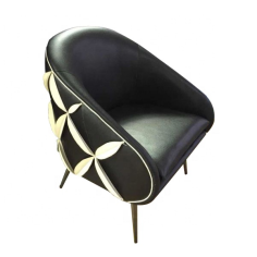 Leisure Black Leather Chair Living room armrest single sofa chair Supplier