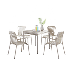 Garden table custom aluminum slat dining chair Exporter