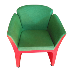 European Stylish Green Red Fabric Balcony Armrest Leisure Chair Exporter