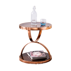 Marble Living Room Furniture Wooden Stainless Steel Side Tea Table Exporter