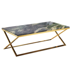 Center Table with Marble Top and Titanium Golden Stainless Steel Base Exporter