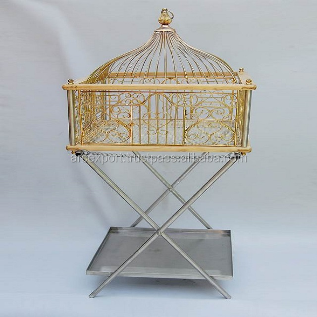 Wholesale metal stand decorative metal bird cage supplier