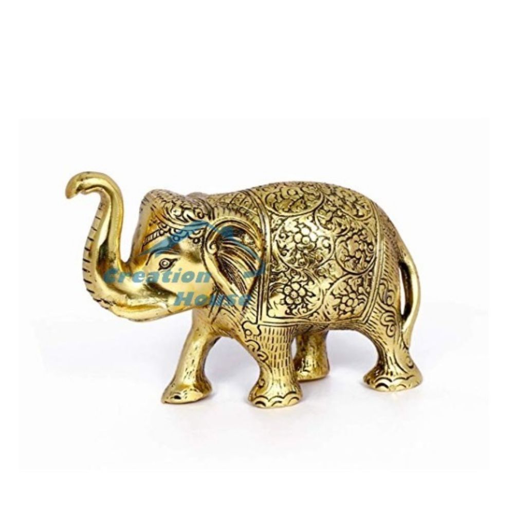 Metal Elephant Sculpture Figurine for Home Mekar