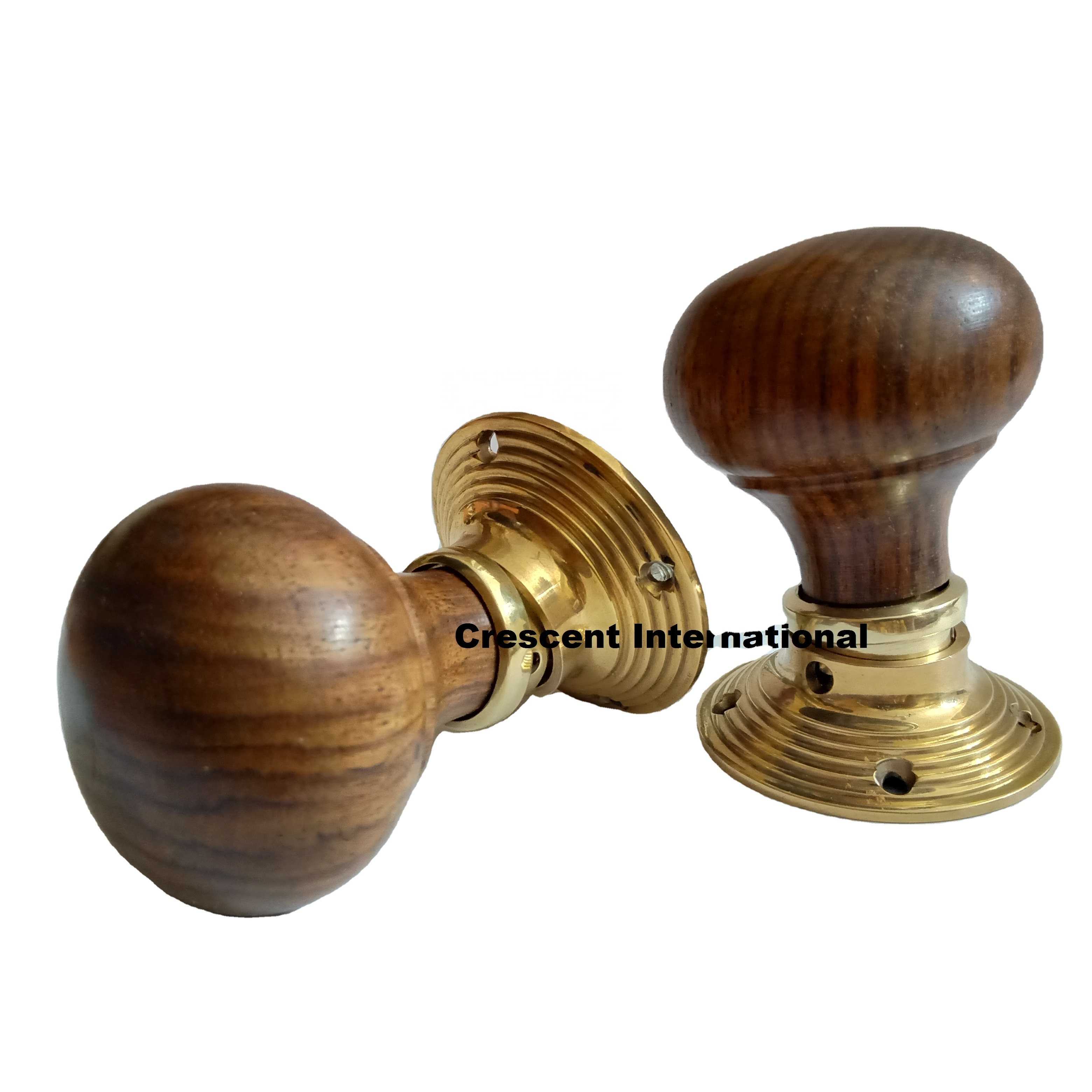 Wholesaler  Rosewood Wooden door knob Brass finish