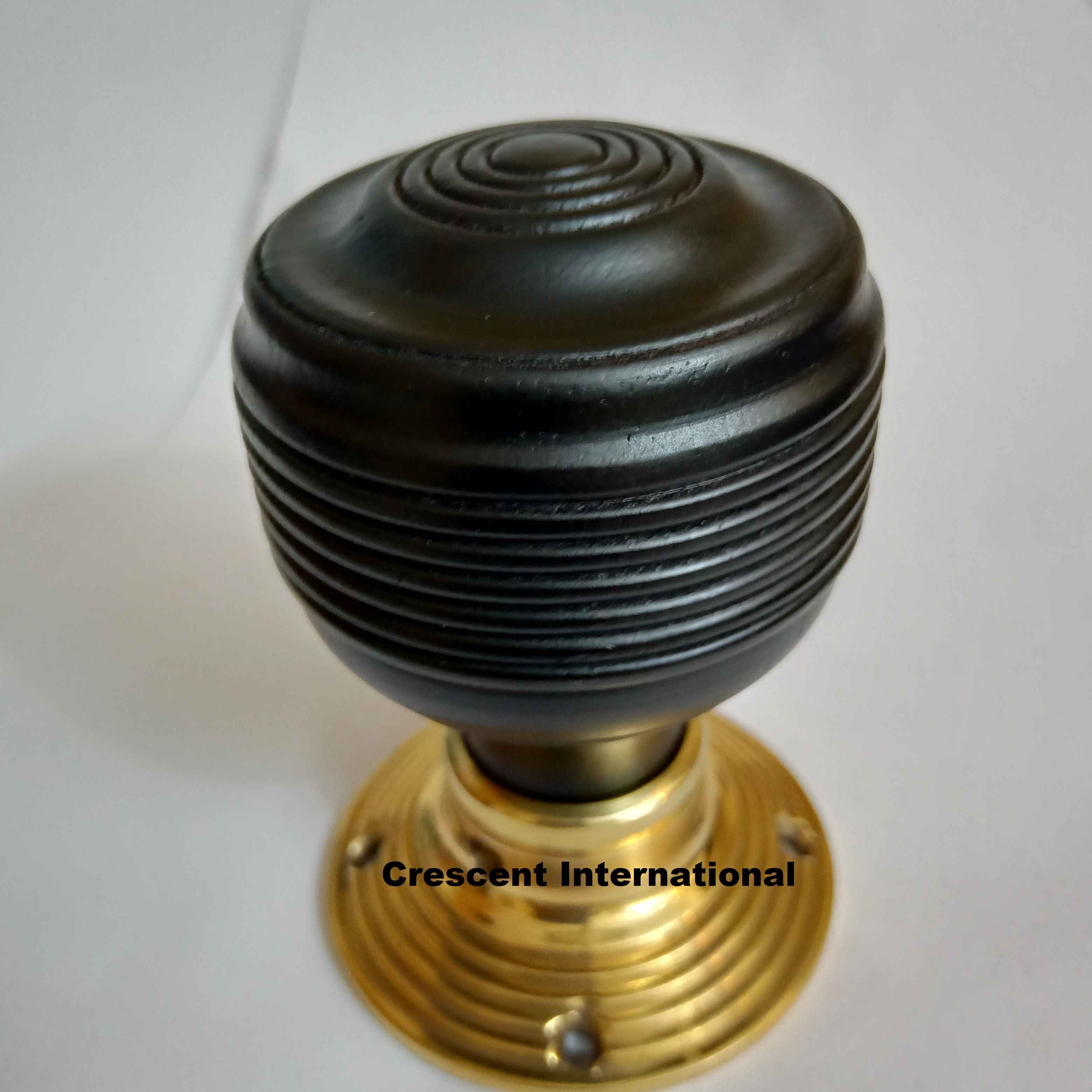 Wholesaler  Georgian Door Knobs Ebonised Wooden door knob Brass finish