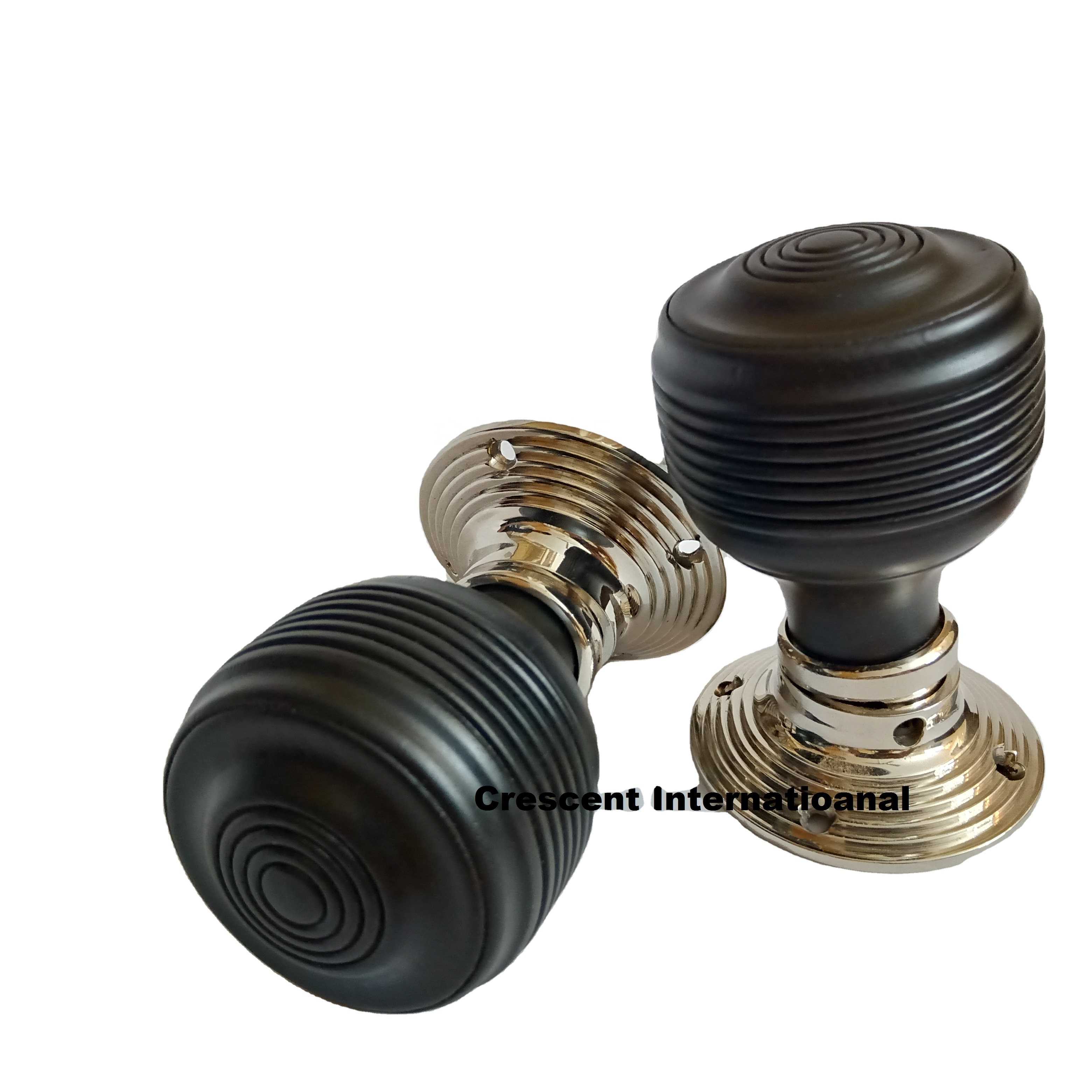 Wholesaler  Georgian Door Knobs Ebonised Wooden door knob Nickel finish