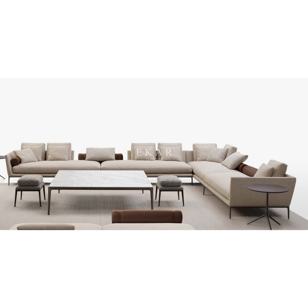 Designer Genuine Leather Premium Beige Sofa Set Exporter