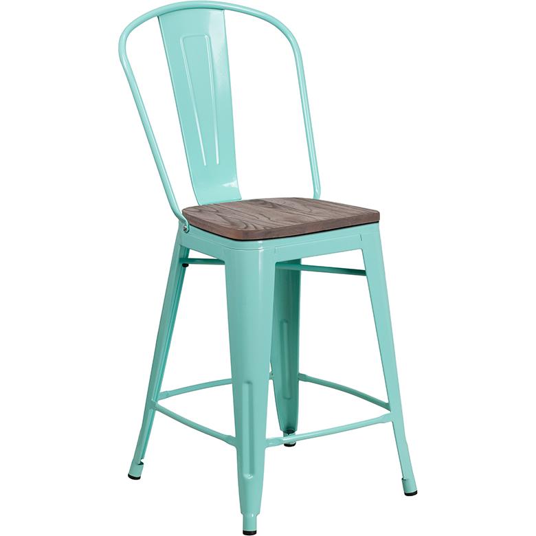 Wholesaler oF Wooden Top Metal high bar chair/stool