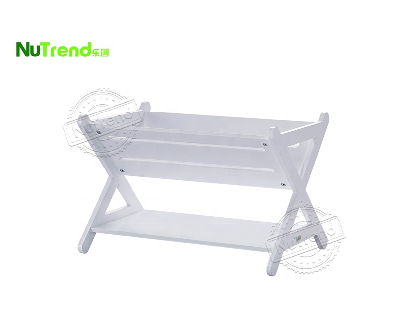 Wholesale Modern Design Home Portable Shelf white wooden Children Magazine