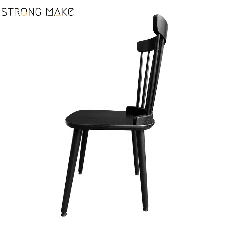 Restaurant dining room furniture black wood dining chair Exporter