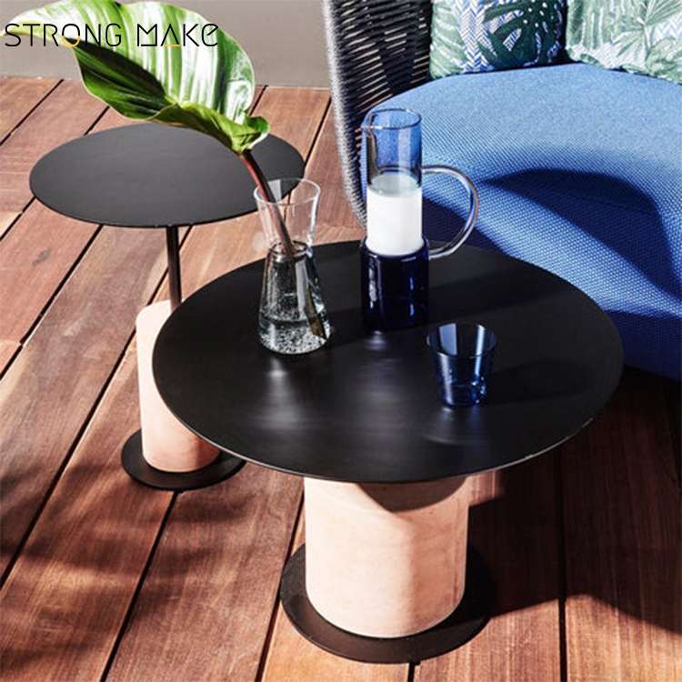 Wholesale Professional Manufacturer Modern Round White Cement Side Table