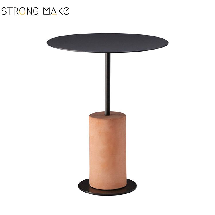 Wholesale living room sofa designed round small concrete coffee side table