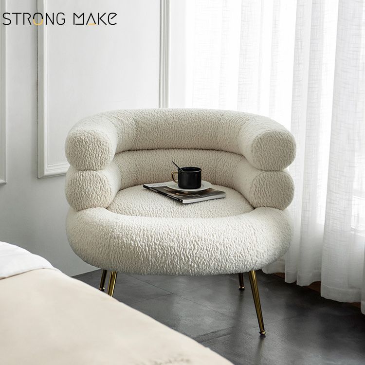 Wholesale living room cafe single leisure fabric teddy armchair